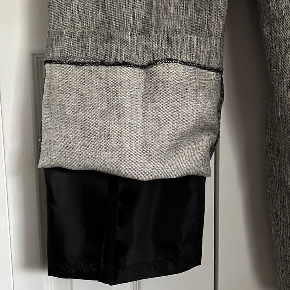 KASPER GREY/BLACK 100% LINEN FULLY LINED PANTS SIZE 18 - Picture 8 of 9